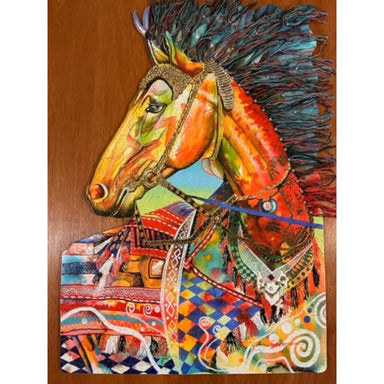 par puzzle wooden jigsaw puzzle of a horse art by Graeme Stevenson top view